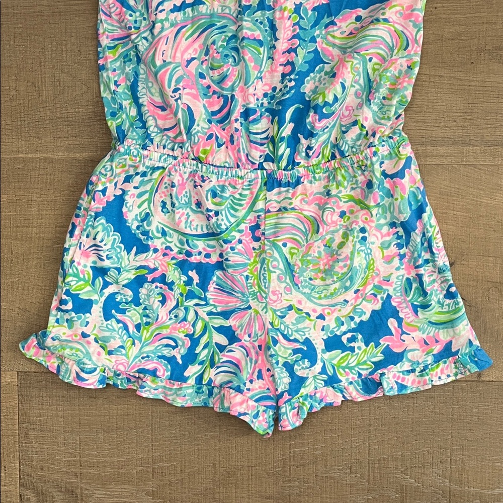 NWT Lilly Pulitzer Girls Brienne Romper in Multi Dream Team Print. Size Large - Picture 5 of 7